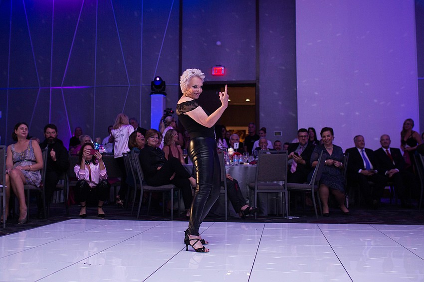 Elisabeth Waters portrayed Sandy from Grease for her routine.