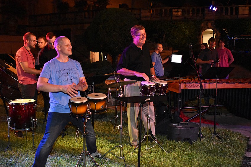 Matthew Duvall joins a guest he invited onstage during the jam session.