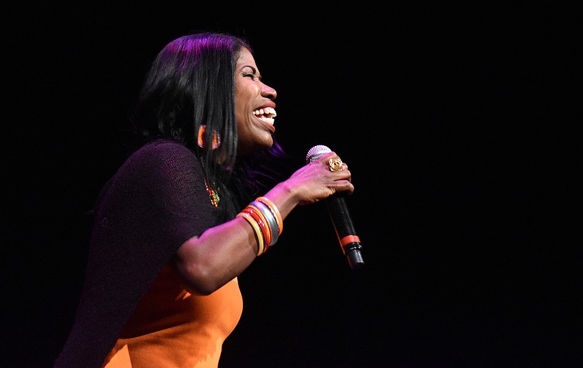 Synia Carroll of The Jazz Club of Sarasota performs.