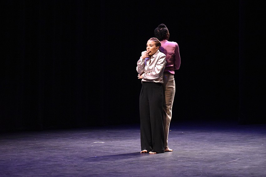 Sarasota Contemporary Dance artists Melissa Coleman Sperber and Charlotte Johnson perform.