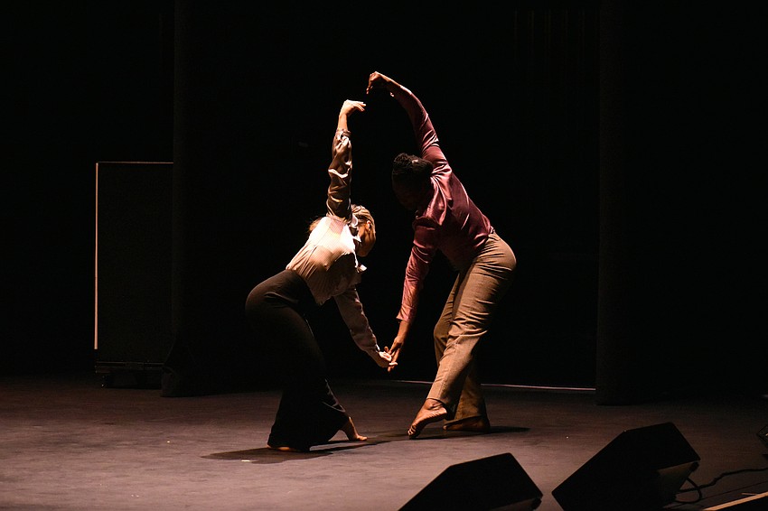 Sarasota Contemporary Dance artists Melissa Coleman Sperber and Charlotte Johnson perform.