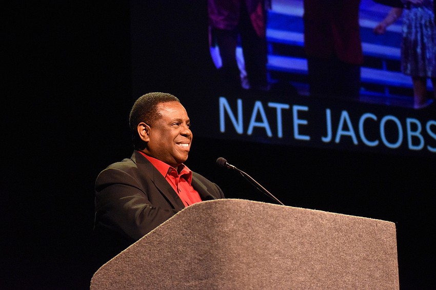 Arts Leadership Award — Artistic Achievement Winner Nate Jacobs accepts his award.