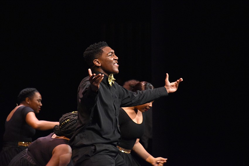Todd Bellamy II performs a song from “Broadway in Black Jr.”