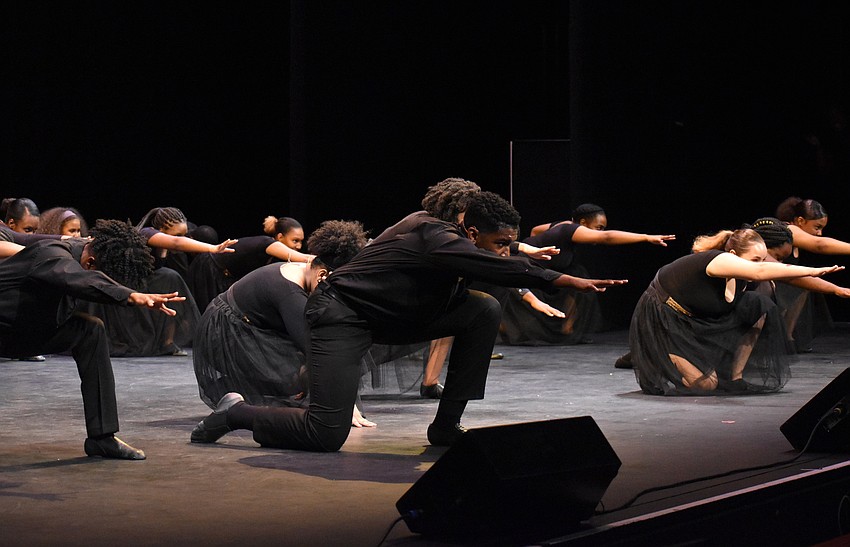Students from Westcoast Black Theatre Troupe’s Stage of Discovery program perform a song from “Broadway in Black Jr.”