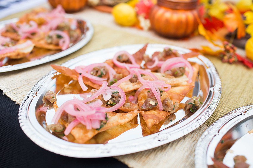 Uncle Steve's Mobile Cuisine served appetizers.