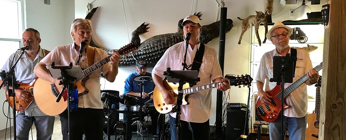 Riverstrand&#39;s Daryl Falkowski, Lakewood Ranch&#39;s Peter Mattel, Sarasota&#39;s Jerry Wheeler, River Club&#39;s Bill Pretyka and Mill Creek&#39;s Steve Wendrick played the Veteran&#39;s Day event last year at Linger Lodge as well. Courtesy photo.