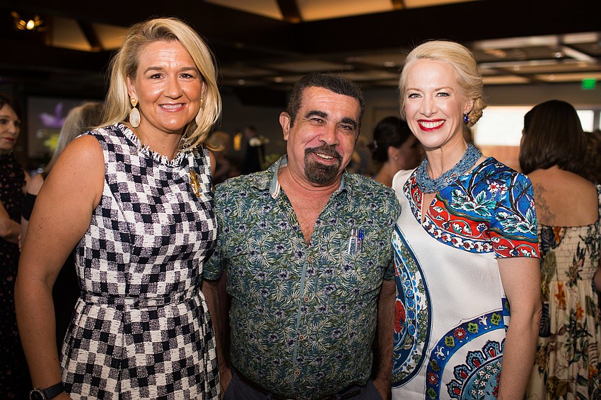 Luncheon Co-Chairwoman Pauline Wamsler, Speaker Tom Mirenda and Luncheon Co-Chairwoman Ariane Dart