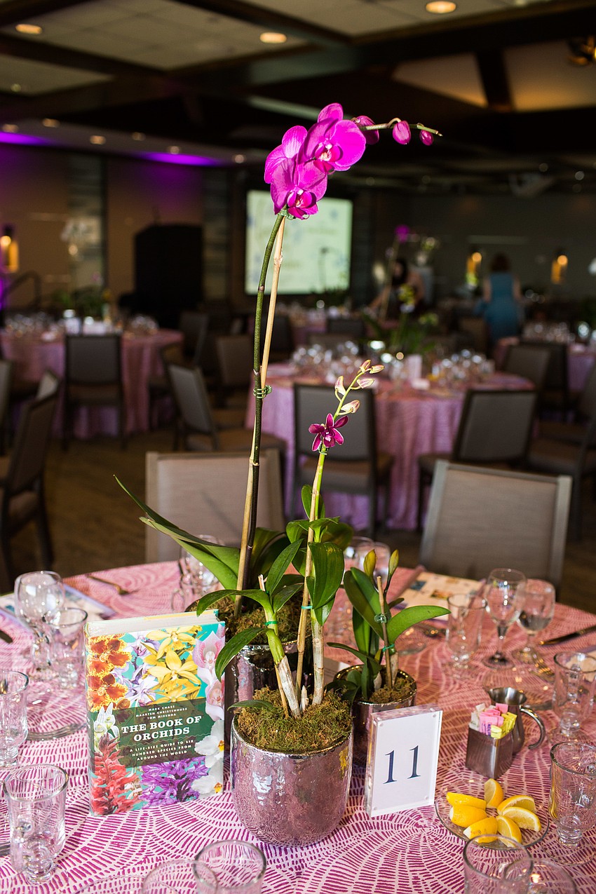 Orchids centered the tables.
