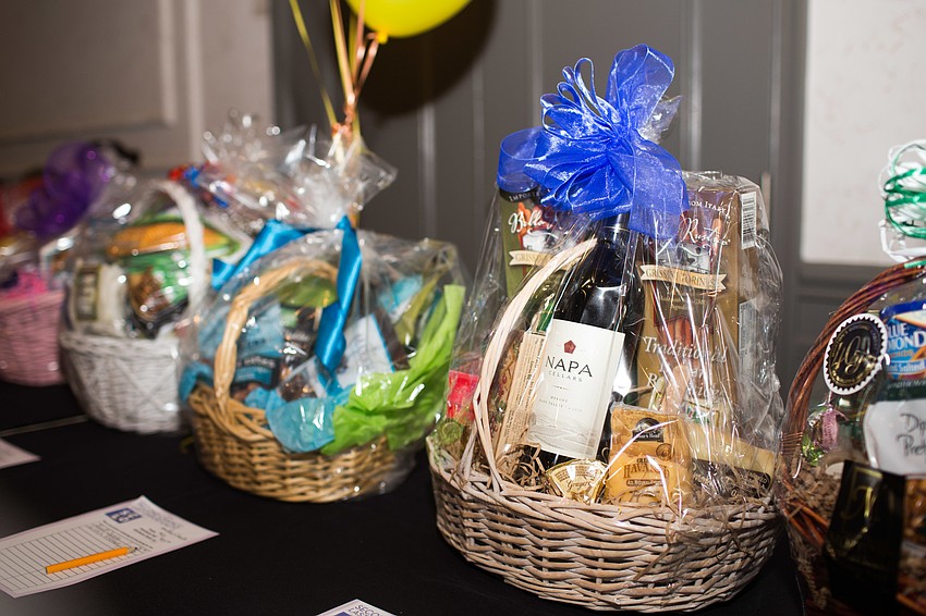 Baskets lined the back wall for the silent auction.