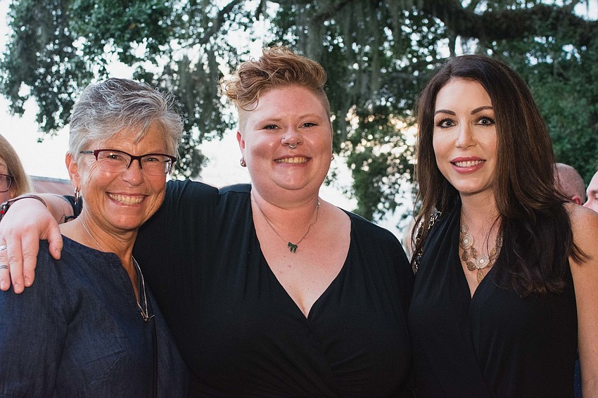 Sally and Vicki Hellerick with Heather Dunn