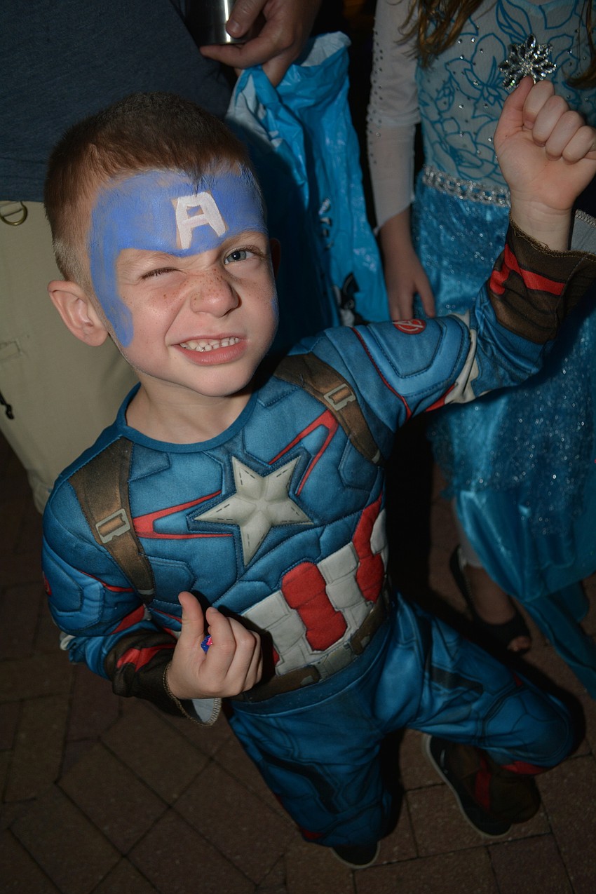Lakewood Ranch 4-year-old Brantley Sisterman likes to show off his Capt. America muscles.