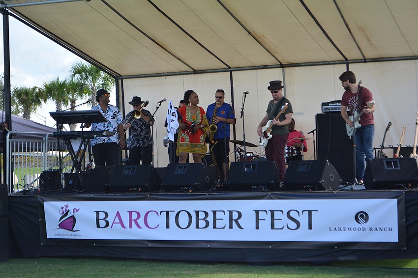 Reverend Barry & The Funk of Sarasota performs at the Barctober Fest at Gardner Park.