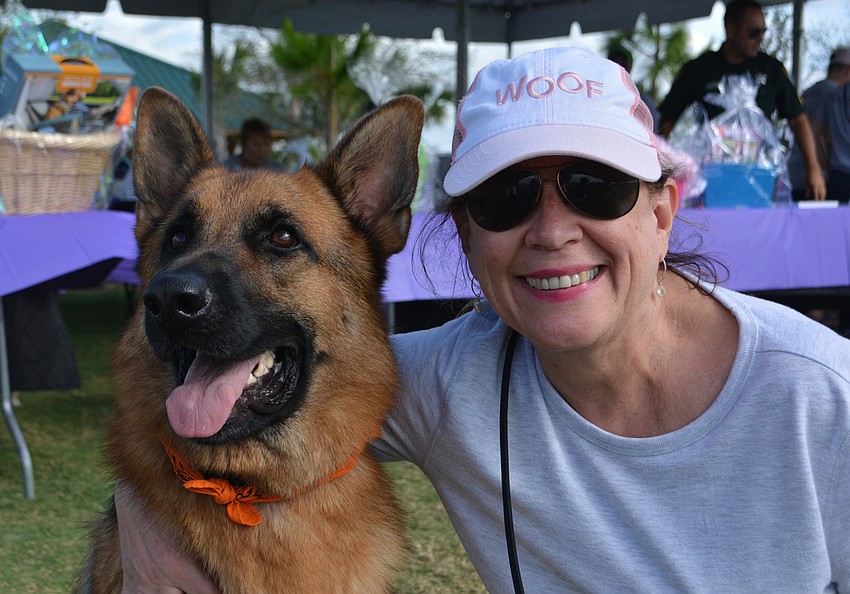 Remo, a 2-year-old German Shepherd, enjoys Gardner Park with owner Lenore Boccia of Lakewood Ranch.
