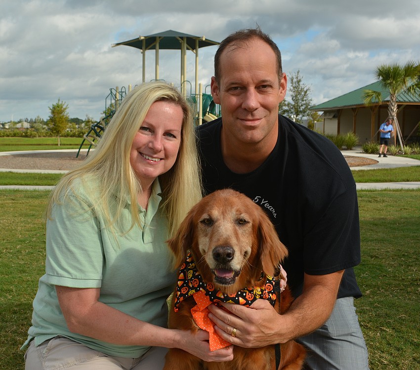 Randy and Matt Fountain of the Gulf Coast Golden Retriever Preserve, brought their 11-year-old Golden Retriever, Mya, to the event.