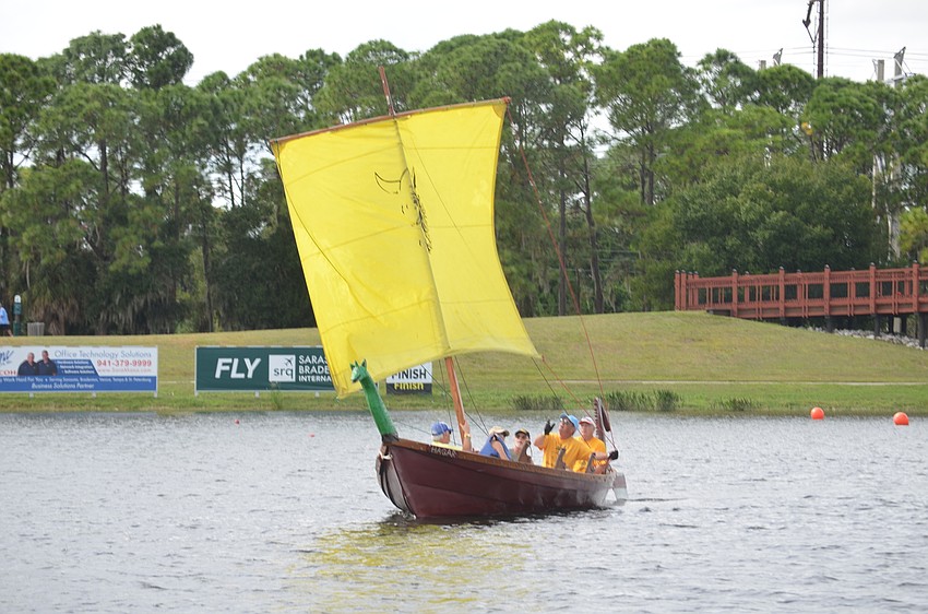 The festival reenacted a viking invasion on the lake.