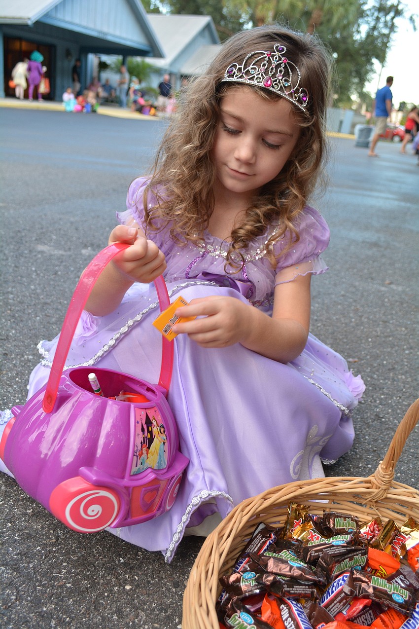 Parrish 4-year-old Olivia Phillips came as Sofia the First.