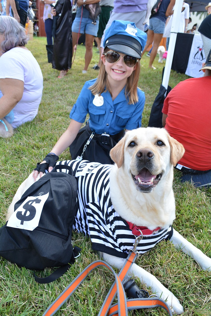 Mill Creek's Skye Gongas, 10, found the perfect costume-mate in Gooner.