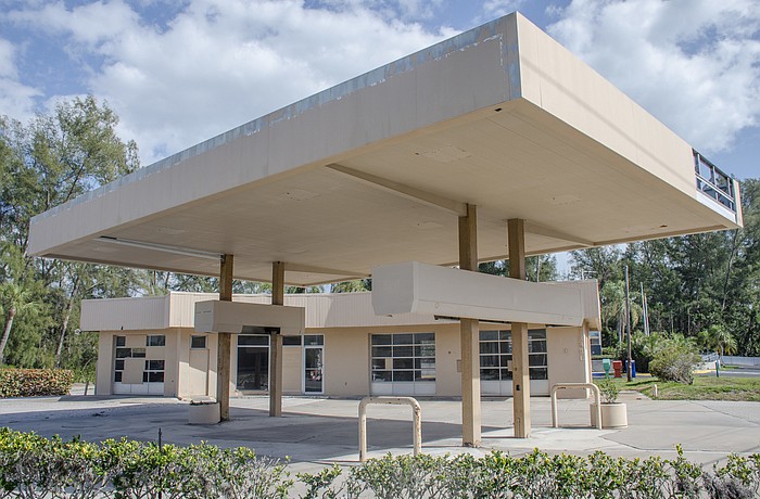 The proposal for 6990 Gulf of Mexico Drive includes tearing down the gas station's canopy, and a new one is planned.