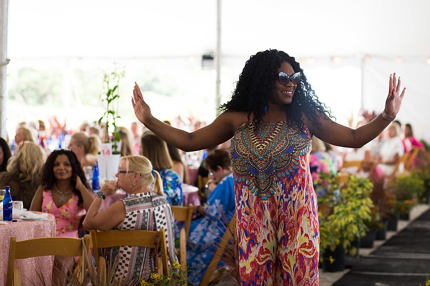 Five stores featured outfits in the runway show.