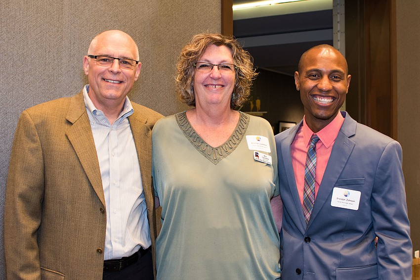 Brentwood Elementary Principal John Weida, Heron Creek Middle School Principal Kristine Lawrence and North Port High School Principal Brandon Johnson