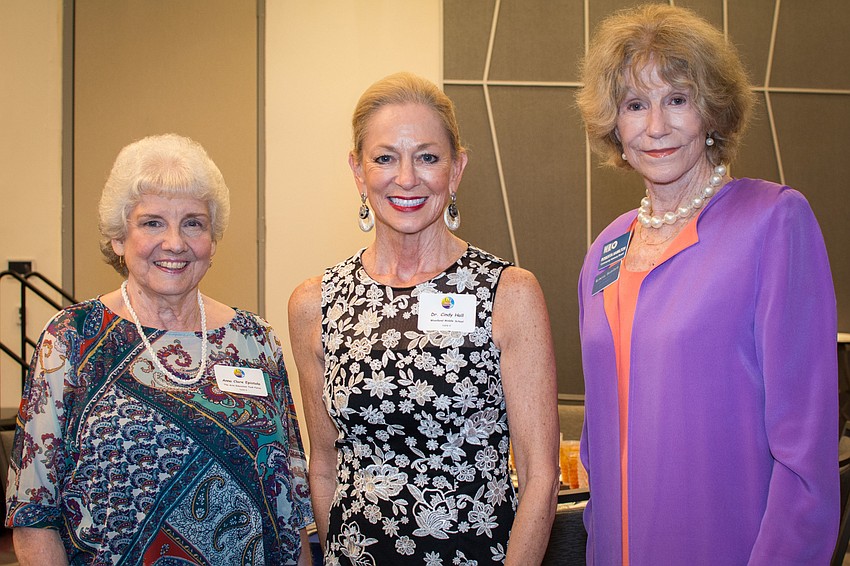 Anna Clare Epistola, Woodland Middle School Principal Cindy Hall and Roberta Hamilton