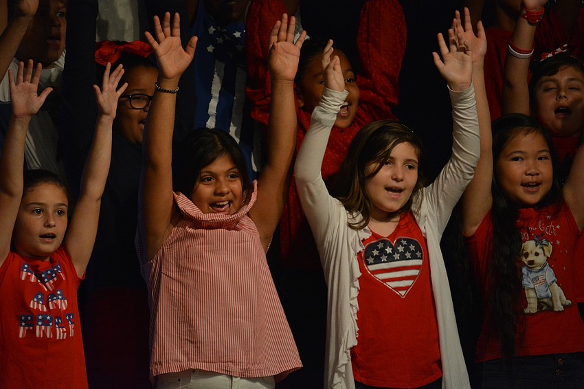 Kylie Brandt, Jocelyn Jaramillo-Moreno, Lilly Maracle and Trinity Nguyen sing 