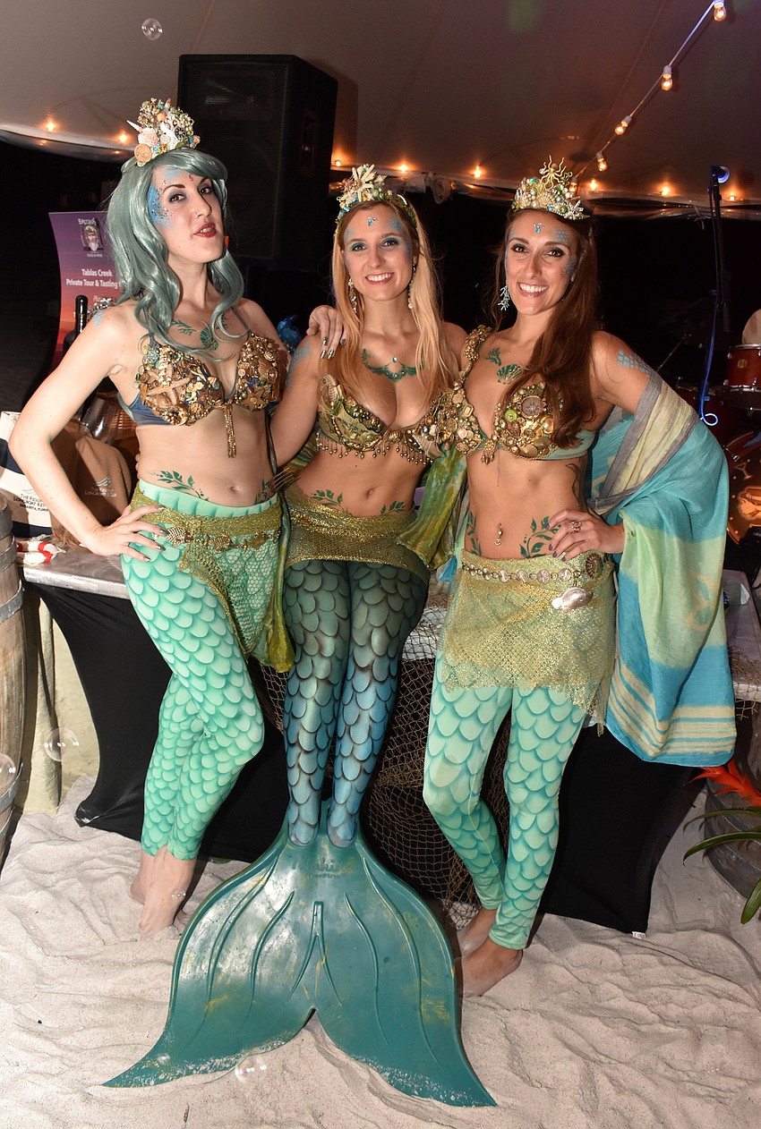 Mermaids Sarafina Murphy-Gibson, Rebecca Brillhart and Jackie Assell mingled with guests.