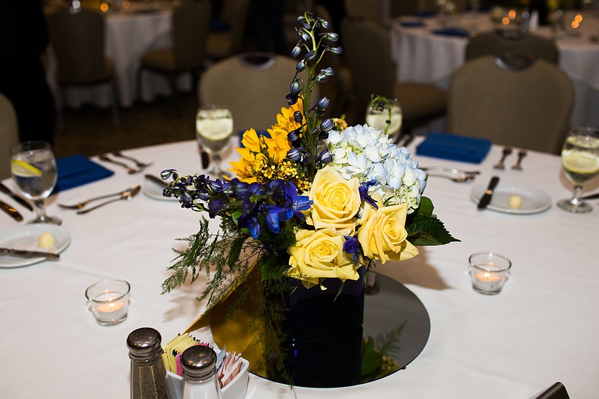 Colorful flowers adorned the tables.