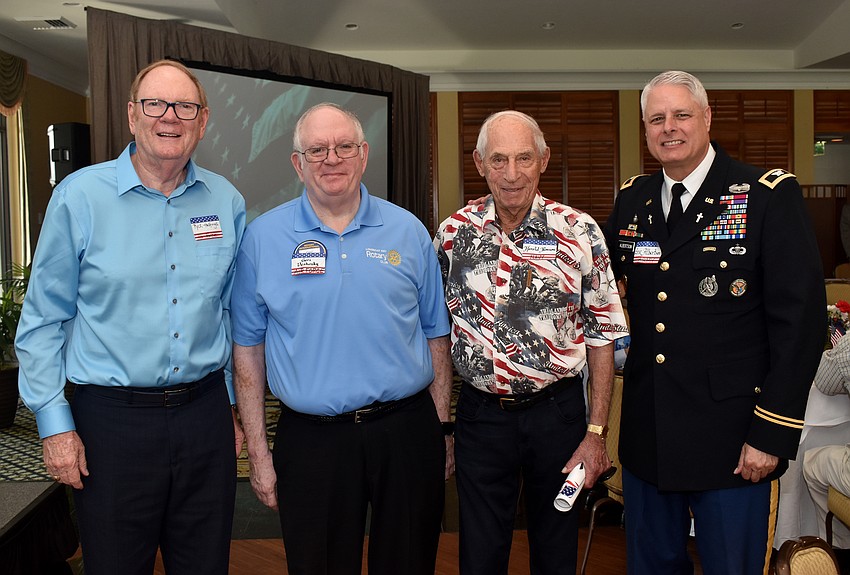 Veterans Rick Hastings, Geri Veshosky, Harold Ronson and Eric Albertson, a command chaplain of the Army, who was a guest speaker