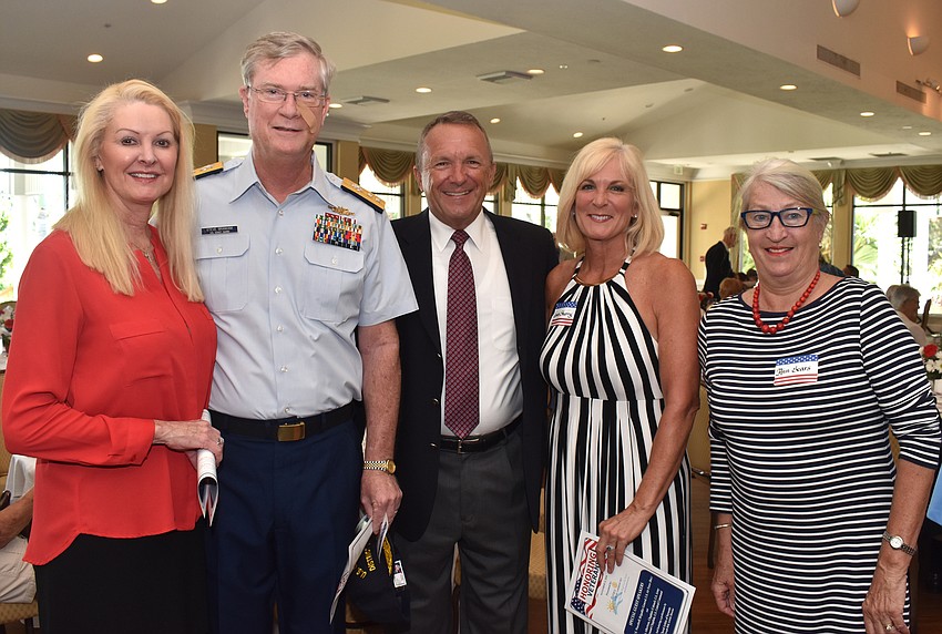 Susan Phillips, U.S. Coast Guard Admiral Steve Branham, speaker Brigadier General in the U.S. Fair Force Scott Wuesthoff, Joan Sherry an Ann Sears