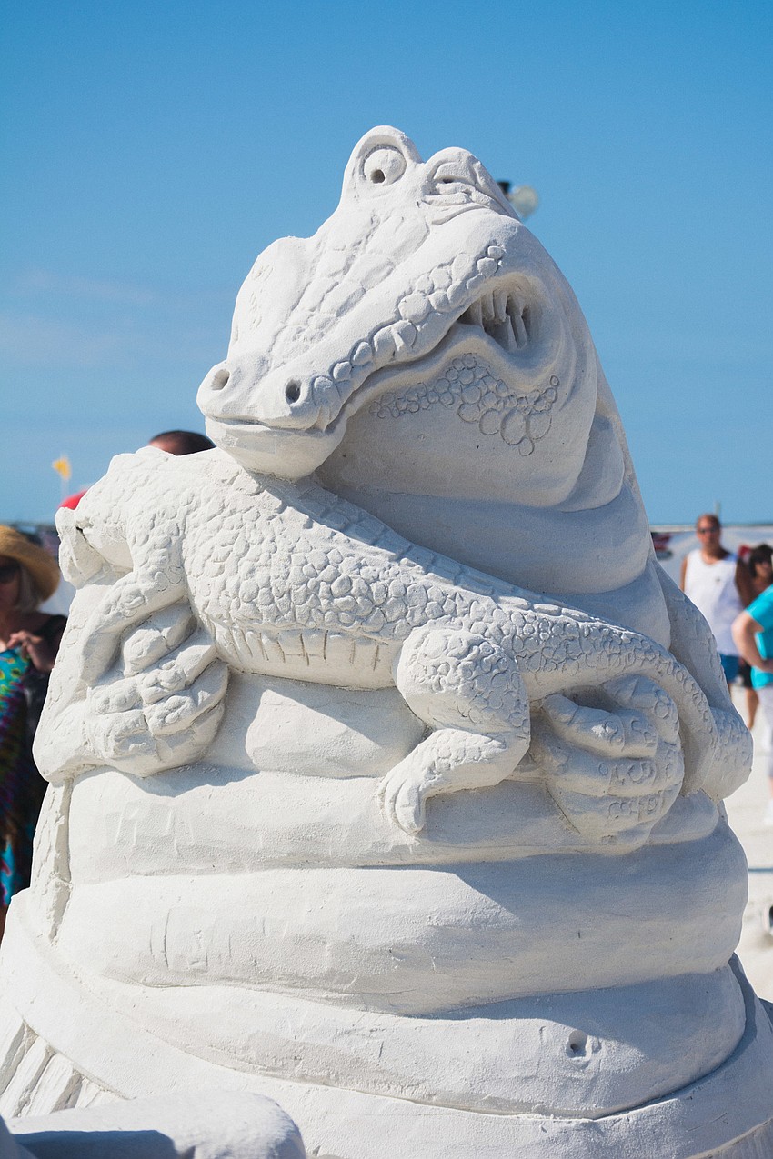 An alligator-inspired sculpture by Ron MacDonald and Steve Topazio brought Florida flavor to the festival.