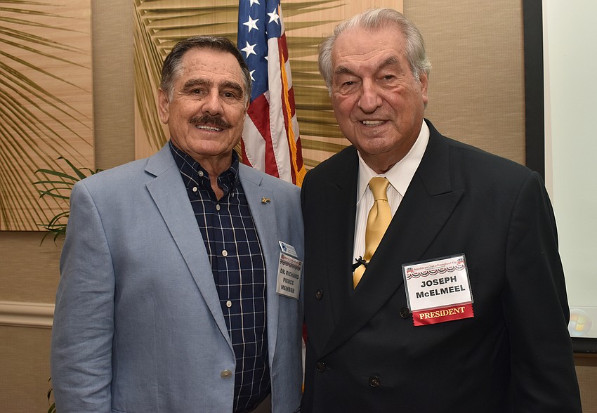 Mote Marine Laboratory Senior Scientist Richard Pierce and Republican Club of Longboat Key President Joe McElmeel