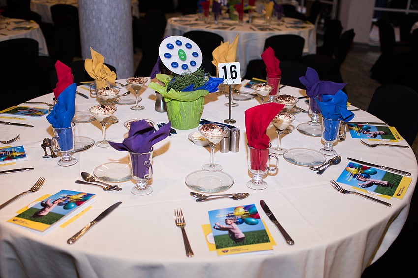 The tables were colorfully decorated, and the centerpieces were educational for the organization.