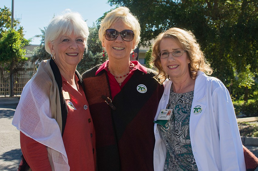 Pines of Sarasota Board of Directors Vice ChairmanJane Hunder, JoAnn Westbrook and Director of Nursing Gloria Wright