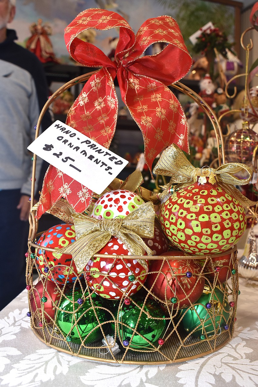 Christmas ornaments and other various decorations were for sale.