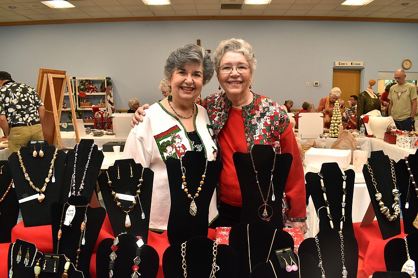 Marlene Campanaro and Sally Keyes sold their jewelry at the bazaar.