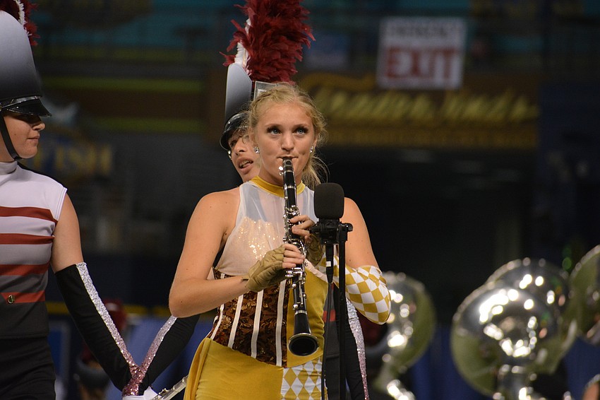 Senior Hannah Brady, even though she is on color guard, also played a clarinet solo during the performance.