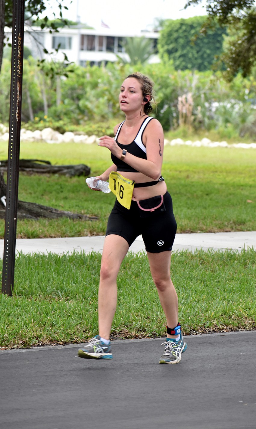 International triathlon participants ran five miles while sprint triathlon participants ran two-and-a-half miles.