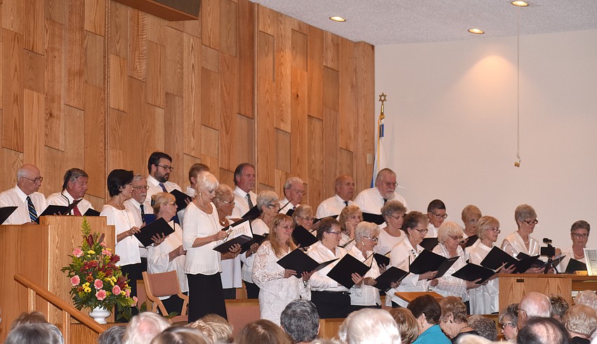 Choir members from each of the congregation performed together.