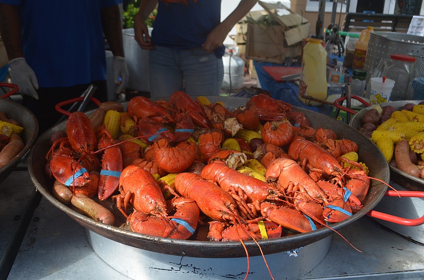 Lobster were on display as one of the options at the festival on Main Street.