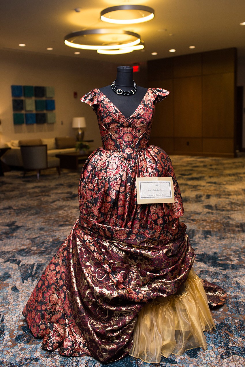 Different dresses and costumes from the past years were on display in the hallway of The Westin Sarasota.