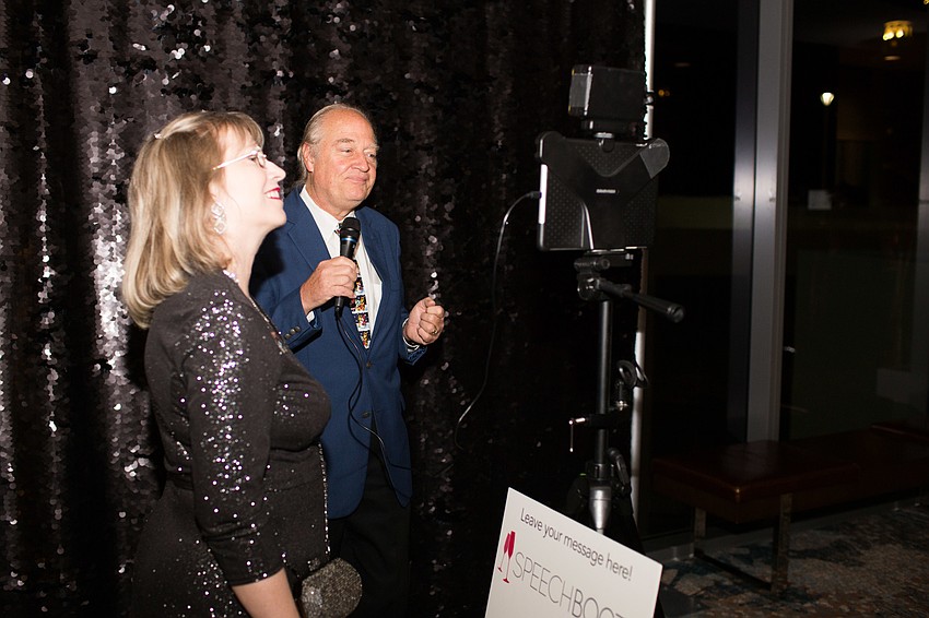 Gary Sweetman tells a story in the voice booth.