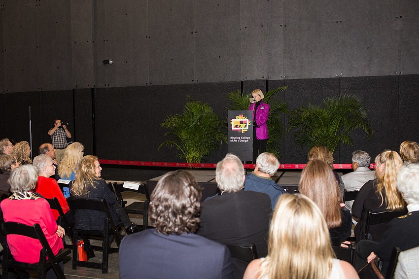 The room was packed with no empty chairs for the Post-Production Facility Ribbon Cutting Ceremony.