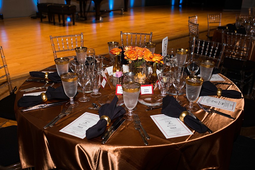 The tables were decorated in orange hues.