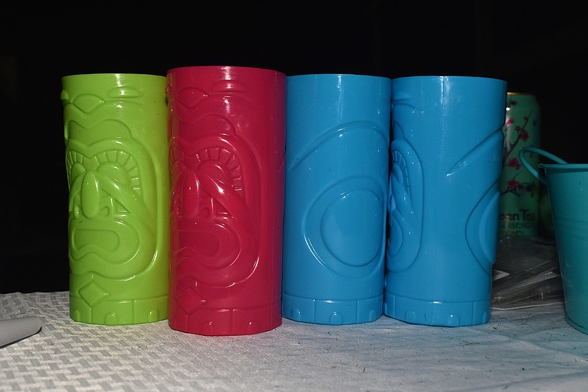 Residents were given themed cups as they arrived to use during the party