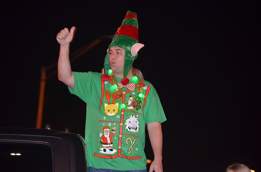 County Commissioner Christian Ziegler give the crowd a thumbs-up.