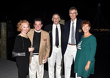 Malacy and the Rev. Charleston Wilson, Commodore Bob Williams, Fleet Captain Jon Turner and Susan Pinzino
