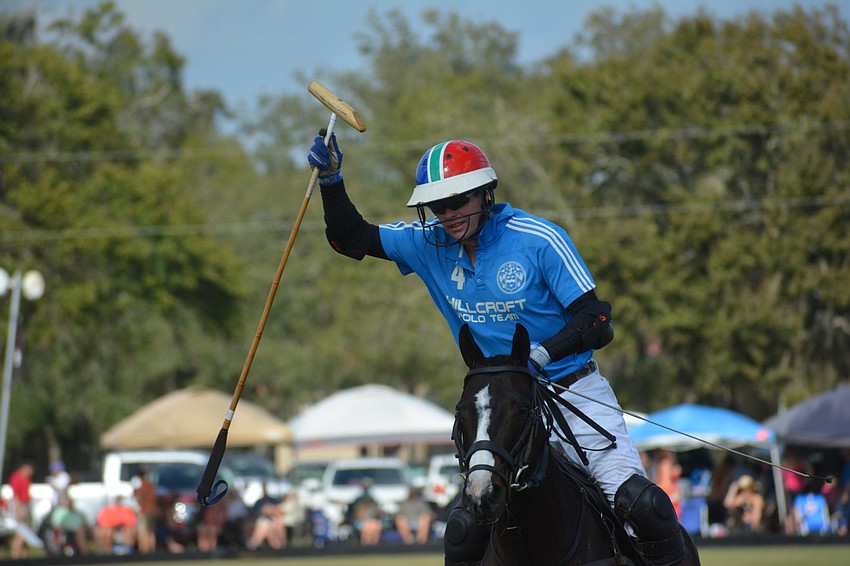 Hillcroft's Stuart Campbell celebrates after a goal.