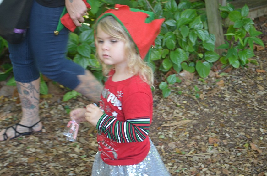 Erabella Bull hunts for candy canes.