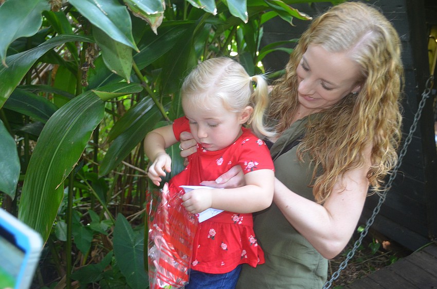 Ryleigh Bonser gets some assistance on her hunt.